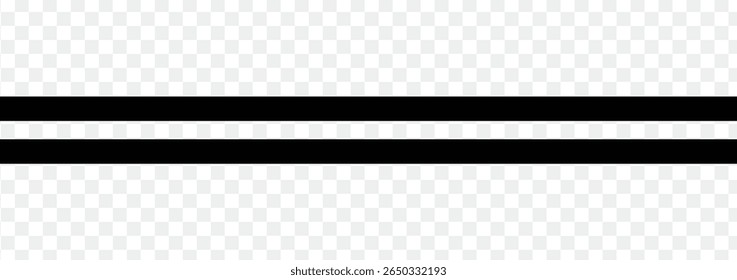 líneas rectas dobles, Ilustración vectorial Horizontal larga de la línea de la raya