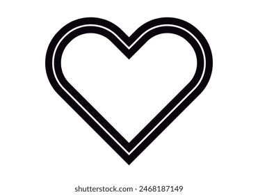 Double stroke heart black icon