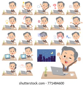 Double suit beard old men_desk work