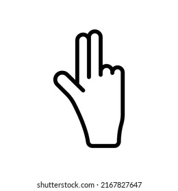 Double Swipe Right icon vector. Gesture Icon. Hand Sign and Gesture Icon. Line icon style. Simple design illustration editable