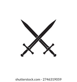 Double sword silhouette vector illustration design on white background.