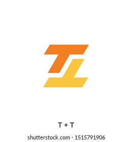 Double T letter concept, letter double T icon, initials logo template ready to use