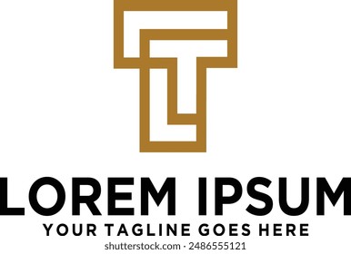 Diseño de logotipo de letra T doble