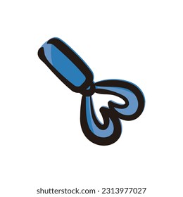 Double tail grub - Fishing lure icon　(Hand draw color version)