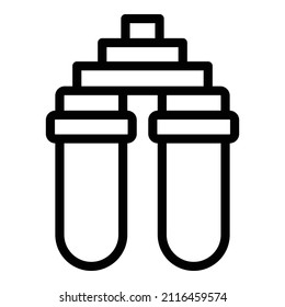 Double tank filter icon outline vector. Osmosis system. Machine plant