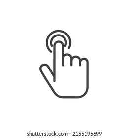 Double tap finger line icon. linear style sign for mobile concept and web design. Double click outline vector icon. Hope symbol, logo illustration. Vector graphics