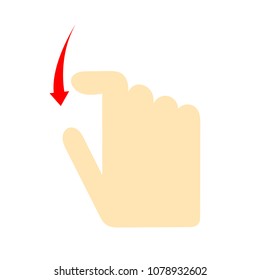 Double Tap Finger - Pointer Icon - Vector Cursor Symbol, Touch Symbol - Mouse Sign - Scroll Down