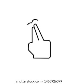 Double tap, finger, touch icon. Element of corruption icon. Thin line icon on white background