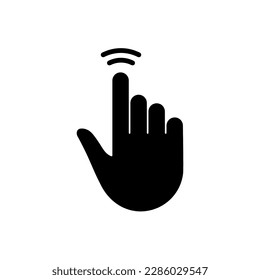 Double Tap Gesture, Hand Cursor of Computer Mouse Black Silhouette Icon. Pointer Finger Glyph Pictogram. Click Double Press Touch Swipe Point on Cyberspace Website Sign. Isolated Vector Illustration.