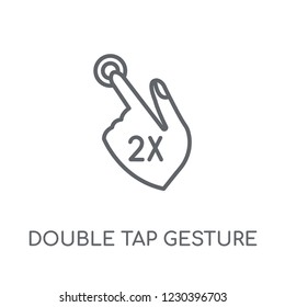 Double Tap gesture linear icon. Modern outline Double Tap gesture logo concept on white background from Hands collection. Suitable for use on web apps, mobile apps and print media.