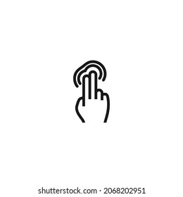 icono negro de doble gesto de la mano de punteo, fondo blanco aislado