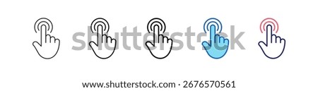 Double Tap Icon In 5 Different Styles Set Collection.