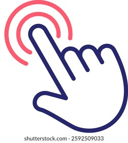 Double Tap Icon Color Vector Illustration