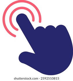 Double Tap Icon Fill Vector Illustration