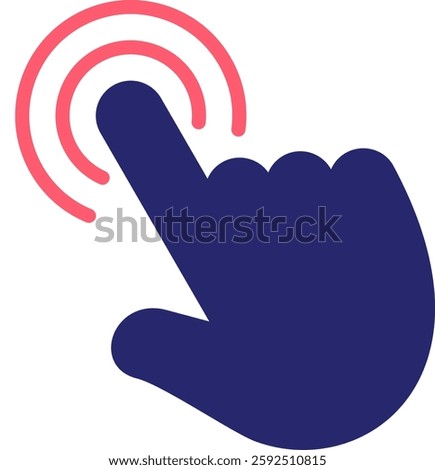 Double Tap Icon Fill Vector Illustration