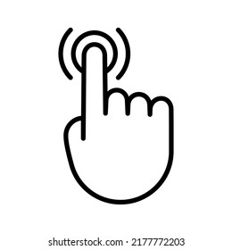 Double tap icon. Hand Click concept. Finger touch icon. Cursor pointer symbol. Pictogram isolated on a white background. Vector illustration.