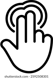 Double Tap Icon Line Vector Illustration