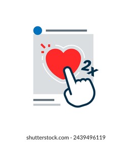 double tap to like this post concept illustration flat design vector. simple modern graphic element for infographic, icon