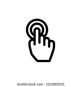 Double tap line icon, Hand Click sign for mobile concept and web design, Finger touch vector icon, Cursor pointer symbol, logo illustration