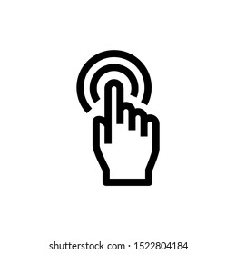 Double tap line icon, Hand Click sign for mobile concept and web design, Finger touch vector icon, Cursor pointer symbol, logo illustration