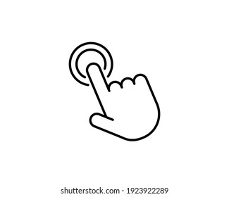 Double tap line icon. Hand Click linear style sign for mobile concept and web design. Finger touch outline vector icon. Cursor pointer symbol, logo illustration. Pixel perfect vector graphics.