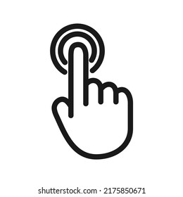 Double tap line icon. Hand Click linear style sign for mobile concept and web design. Finger touch outline vector icon. Cursor pointer symbol, logo illustration. Pixel perfect vector graphics.