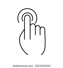 Double tap line icon. Hand Click linear style sign, ursor pointer symbol, logo illustration..eps