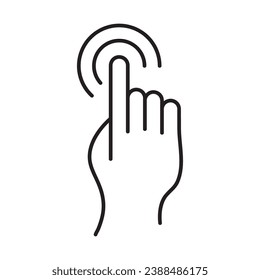 Double tap line icon.Hand Click linear illustration , Cursor pointer symbol, logo illustration on white background..eps