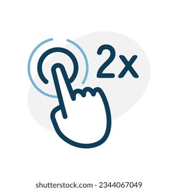 double tap screen concept illustration line icon design editable vector eps10