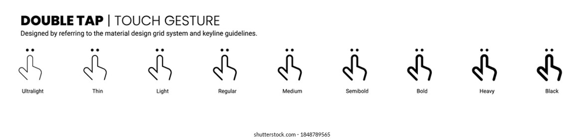 double tap screen touch and gesture icon is designed to be simple, uncomplicated, and minimal referring to Google’s Material Design.