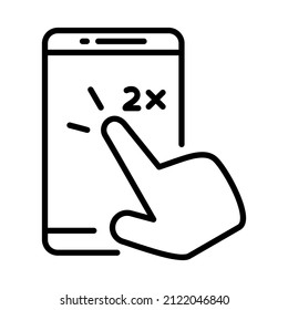 double tap smartphone gesture outline icon design