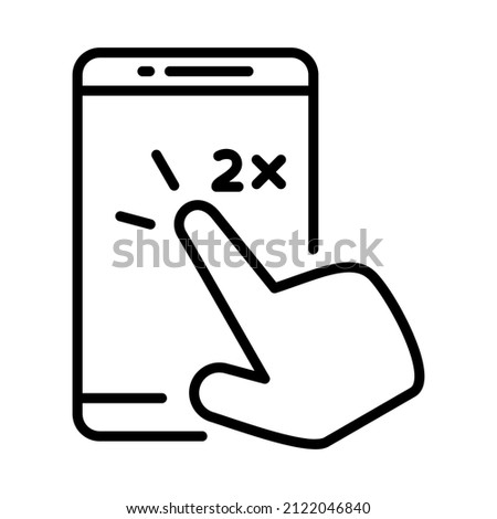double tap smartphone gesture outline icon design