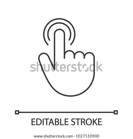 Double tap touch gesture linear icon. Thin line illustration. Hold and press button. Contour symbol. Vector isolated outline drawing. Editable stroke