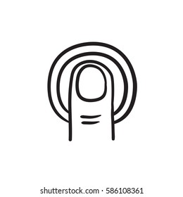 Double tap touch screen gesture vector sketch icon isolated on background. Hand drawn Double tap touch screen gesture icon. Double tap touch screen gesture sketch icon for infographic, website or app.