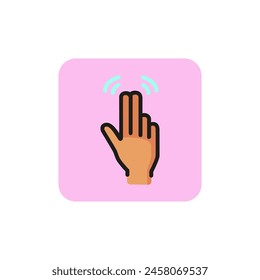 Double tap with two fingers line icon. Touchpad, screen, hand. Gesturing concept. Can be used for topics like mobile app, digital screen, guidance.