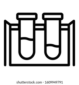 Double test tubes icon. Outline double test tubes vector icon for web design isolated on white background