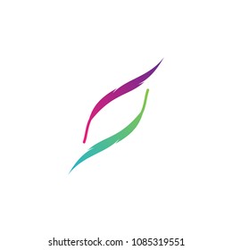double thin quill logo template