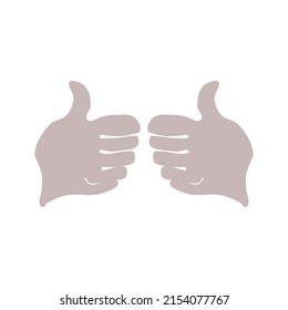 double thumb icon for mobile sticker app. with a characteristic brown color.