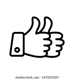 Double Thumbs Up icon black white, logo inspiration, simple vector
