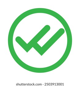 Double tick check mark icon vector.  Flat style double tick logo check mark icon. Accept button Isolated on transparent background. Vector illustration.