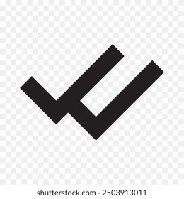 Doppelter Häkchen Häkchen Symbol Vektor.  Flaches doppeltes Häkchen Logo Häkchen Symbol. Schaltfläche Akzeptieren Einzeln auf transparentem Hintergrund. Vektorgrafik.