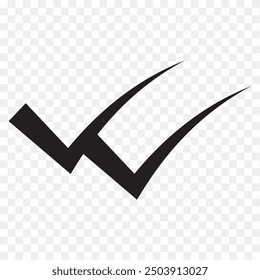 Doppelter Häkchen Häkchen Symbol Vektor.  Flaches doppeltes Häkchen Logo Häkchen Symbol. Schaltfläche Akzeptieren Einzeln auf transparentem Hintergrund. Vektorgrafik.
