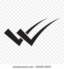 Double tick check mark icon vector.  Flat style double tick logo check mark icon. Accept button Isolated on transparent background. Vector illustration.