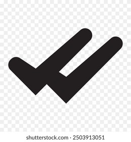Double tick check mark icon vector.  Flat style double tick logo check mark icon. Accept button Isolated on transparent background. Vector illustration.