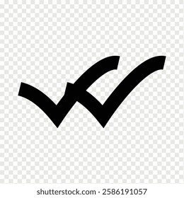 double tick icon set. check mark and tick mark icon, accept button icon set. vector illustration.
