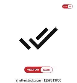 Double tick indicator icon vector