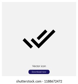 Double tick indicator sign icon in trendy flat style isolated on grey background, modern symbol vector illustration for web