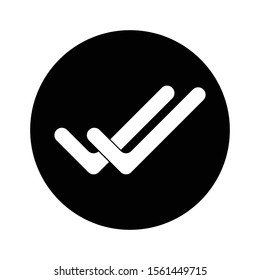 double tick vector icon, right vector icon