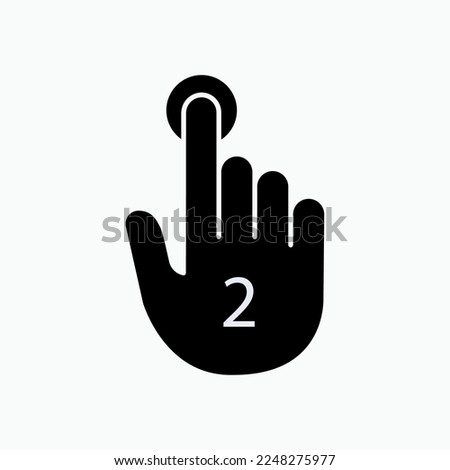 Double Touch Icon within Glyph Style. Symbol to Tap Twice.