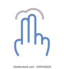 double touch vector color line icon 